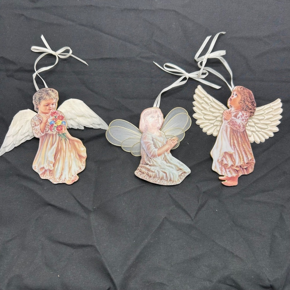 Bradford Editions Heaven's Little Angels 3 Ornaments Lot Dona Gelsinger Precious